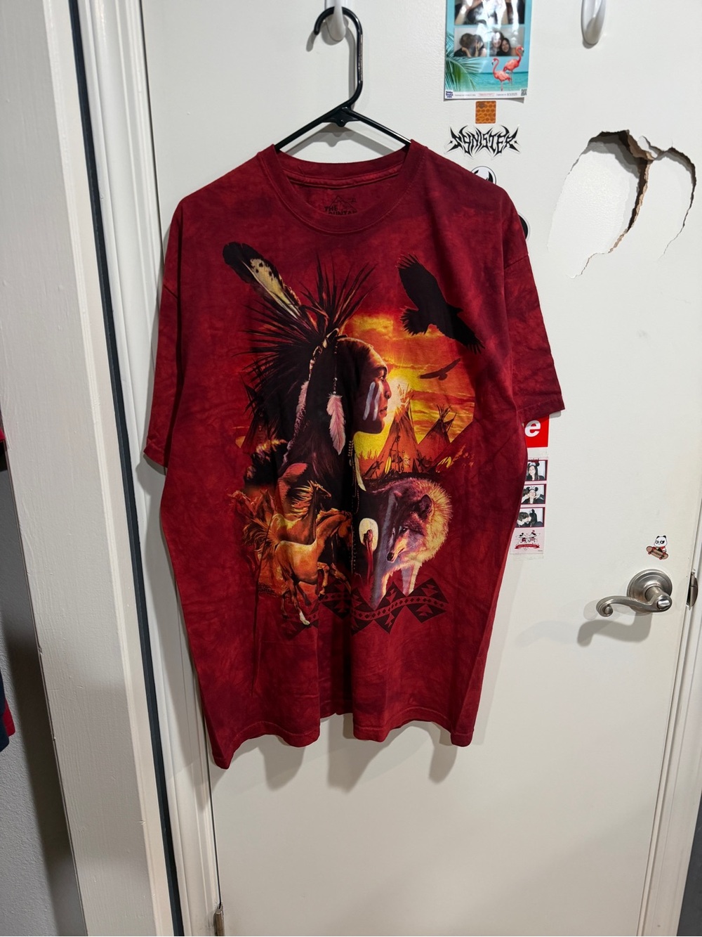 Vintage The Mountain 2008 David Penfound Wolf Horse Moon Graphic Tee XL